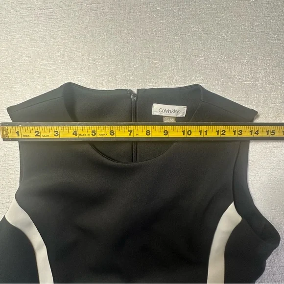 Calvin Klein Black and White Sheath Dress 14P - Picture 11 of 15